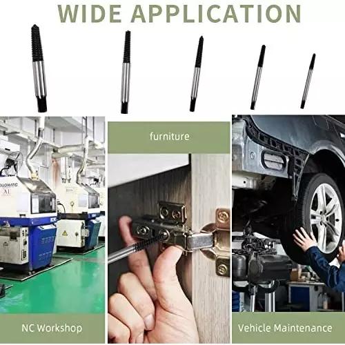 Shop yadav-8pcs-screw-extractor-set-easy-out-damaged-broken-bolt-water-pipe-remover-8sizes YADAV Easy Out Screw Extractor Kit for Damaged Screws, Broken Bolts & Water Pipes (Set of 8)