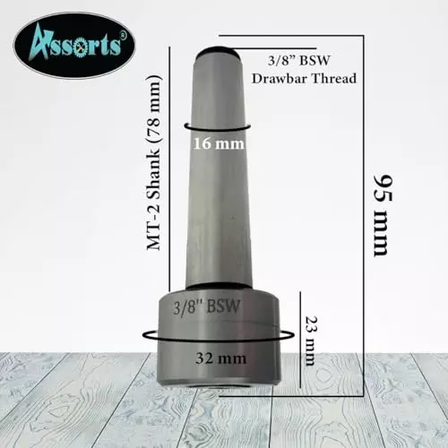 Offer assorts-slitting-saw-holder-arbor-b073m2vp17 Assorts Slitting Saw Holder Arbor MT2 Shank 9.5 mm (3/8 Inch) BSW Drawbar