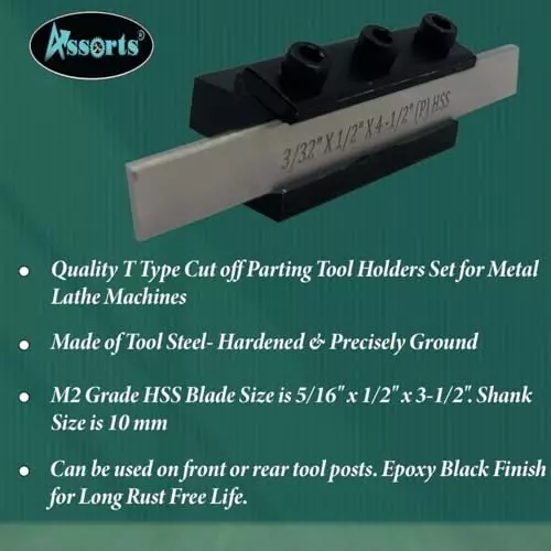 Product assorts-parting-cut-off-tool-holder-tool-steel-body-hss-blade-127-mm Assorts Parting Cut Off Tool Holder Tool Steel Body & HSS Blade 12.7 mm