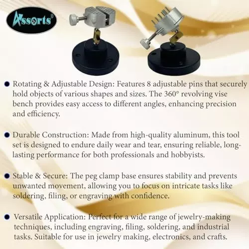 Order assorts-universal-hands-free-work-holder-aluminium-bench-top-clamp-for-jewelry-making Assorts Universal Hands-Free Work Holder Aluminium Bench Top Clamp for Jewelry Making