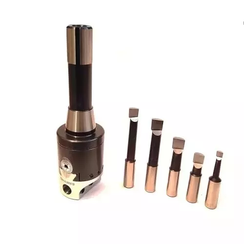 Buy buyohlic-international-boring-head-diameter-2-inch-r8-shank-716-unf-drawbar-1-div-00005-with-5-pcs-hss-boring-bars-41-cyj1-lp44 Buyohlic International Boring Head Diameter 2 inch R8 Shank, 7/16 Unf Drawbar 1 Div. 0.0005 with 5 Pcs HSS Boring Bars, 41-CYJ1-LP44