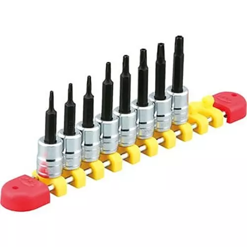 Ktc Tamper-Proof Torx Bit Socket Set T8H-T30H 6.3 mm Sq. Drive, TBT208TH (Pack of 8) Ktc Tamper-Proof Torx Bit Socket Set T8H-T30H 6.3 mm Sq. Drive, TBT208TH (Pack of 8)