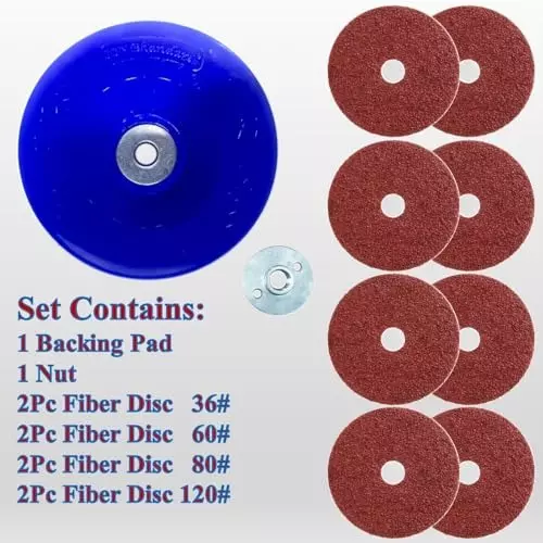 sandcastle-6-pcs-fiber-sanding-disc-set-with-backing-pad-metal-nut-5-inch-125-mm-diameter-x-22-mm-bore-size-x-36-60-80-120-mixed-grit-and-aluminium-oxide-material