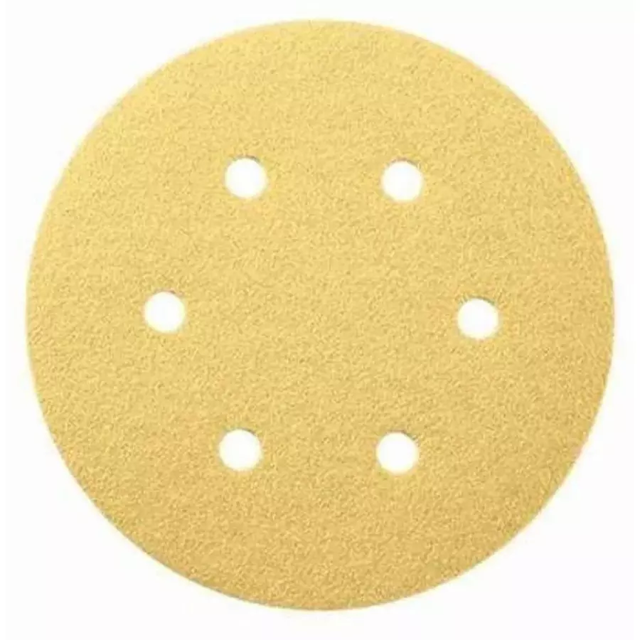 ABRO Velcro Disc Gold 6 Hole 150 mm (6 inch) 100 Grit Size, VD-GOLD-6-6H-100 (Pack of 100)