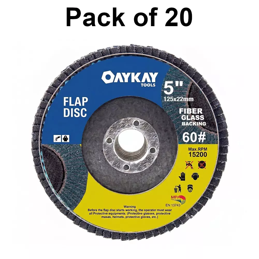 oaykay-flap-disc-5-inch-125-mm-diameter-x-22-mm-bore-size-x-60-grit-and-aluminium-oxide-material-500957-pack-of-20