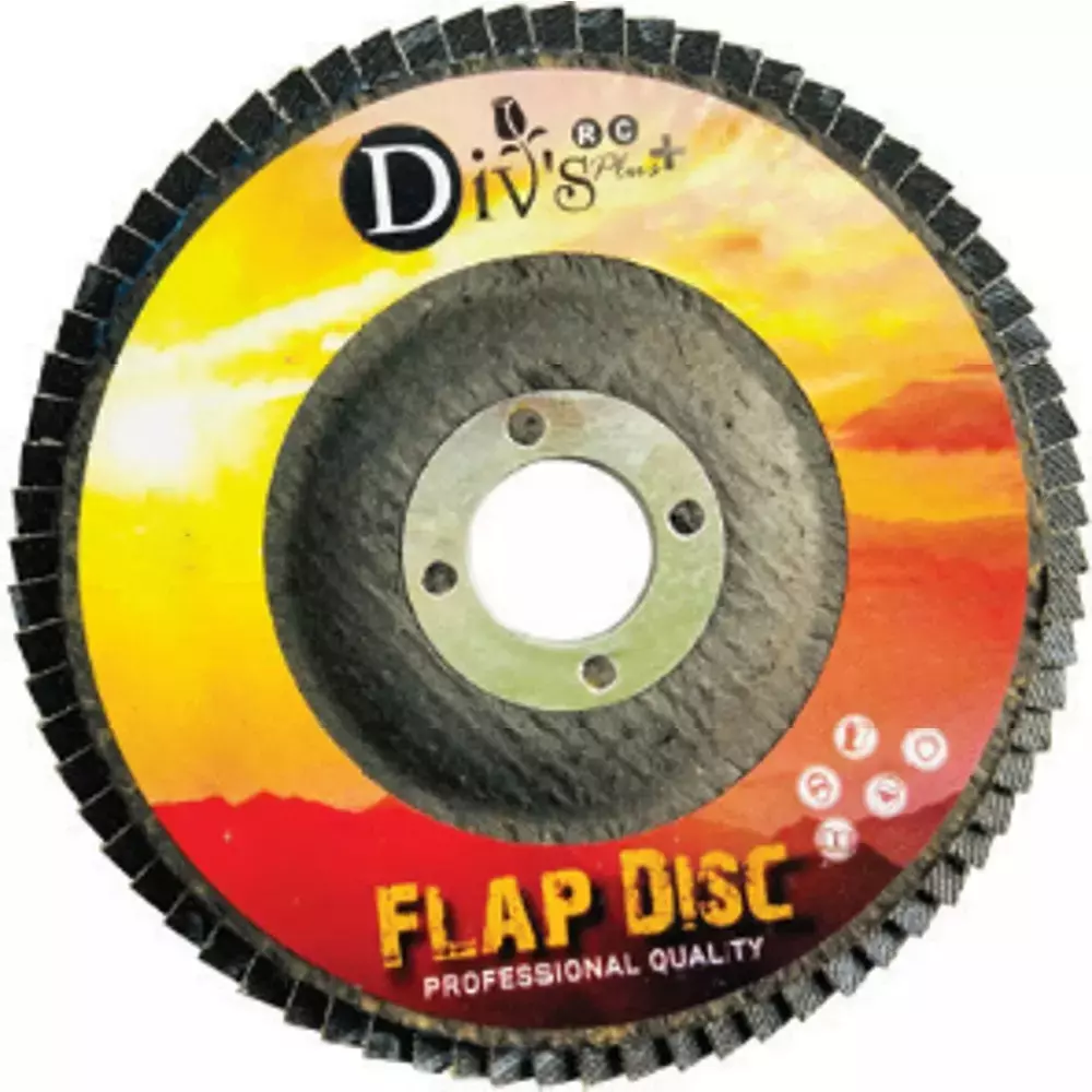 Div's Flap Disc Round Grit Size 320, Dia 4 inch (101.6 mm) Flexible (Radial) (Pack of 10)