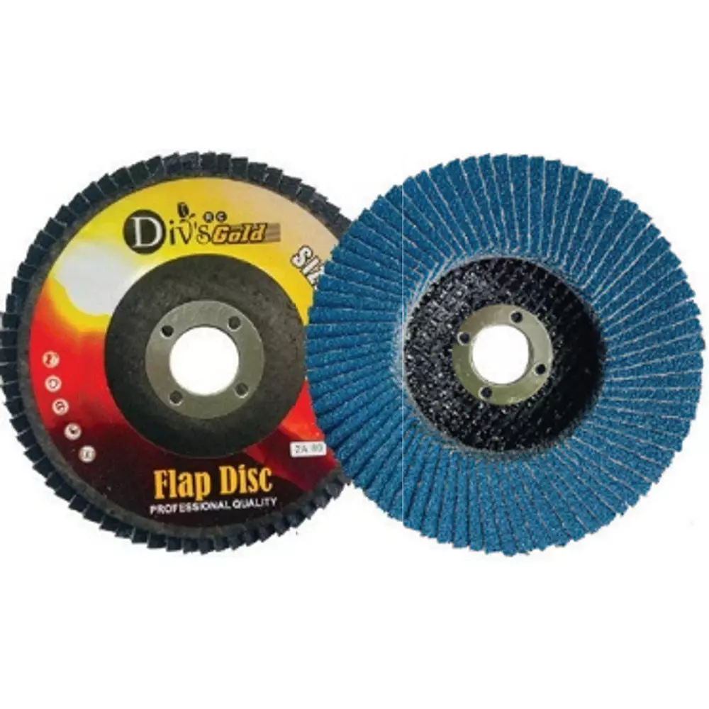 Div's Flap Disc Round Grit Size 120, Dia 4 inch (101.6 mm) Gold (Zirconia) (Pack of 10)