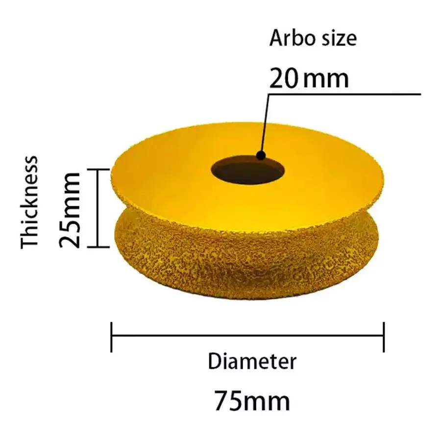 Helmik Brazed Diamond Grinding Wheel 25 mm Thickness
