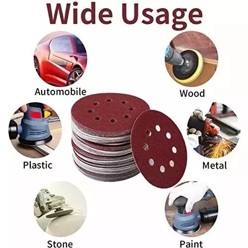 Oriental 125 mm (5 Inch) 40, 60, 80, 120, 150, 180 Grit ‎Aluminium Oxide Sanding Disc (Pack of 12 Pcs)