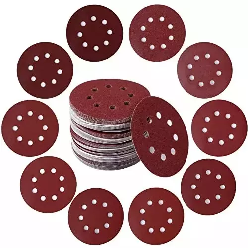 Oriental 5 inch (125 mm), Grit Size 2000 & 3000 ‎Aluminium Oxide Adhesive Sanding Disc with 8 Holes for Orbital Sander (Pack of 10 Pcs)