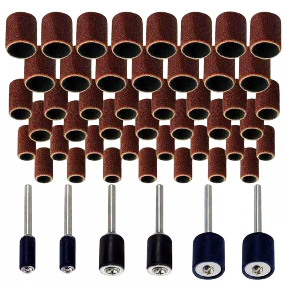 Atozshop11 Sanding Drum Kit 51 Pcs Rubber Multicolor Manual 120 Grit Size for Dremel & All Other Rotary Tools Use