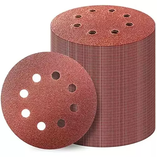 Oriental 5 inch (125 mm), Grit Size 40 Aluminium Silicate Adhesive Sanding Disc with 8 Holes for Orbital Sander