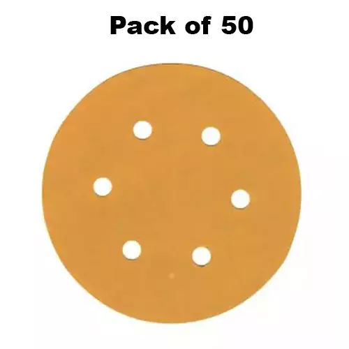 DYNABRADE PSA Disc Paper Gold 125 mm Dia. and 80 Grit, 4102750812 (Pack of 50 Pcs)