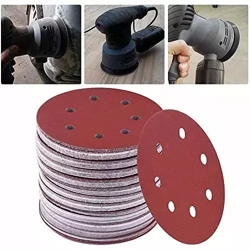 Oriental 125 mm (5 Inch) 40, 60, 80, 120, 150, 180 Grit Aluminium Oxide Sanding Disc (Pack of 30 Pcs)
