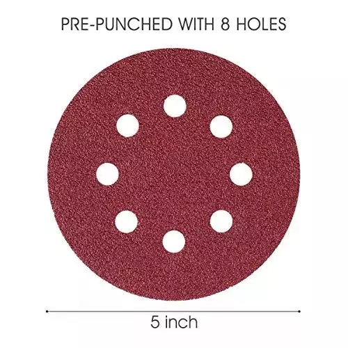 Oriental 125 mm 40, 60, 80, 120, 240, 320, 400, 600, 800, 1000, 1200, 1500, 2000 & 3000 Grit 8 Holes ‎Aluminium Oxide Sanding Disc (Pack of 28)