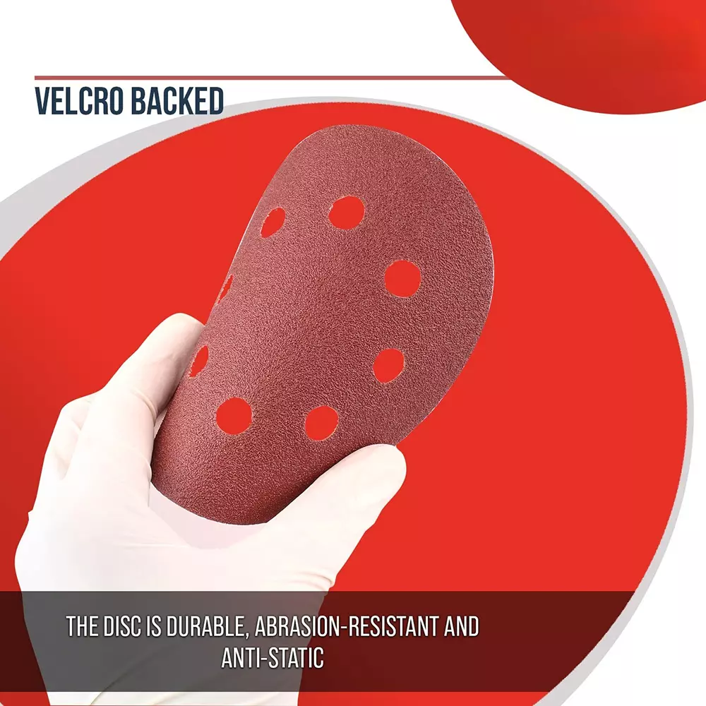 FLEX IT E-Weight Velcro Sanding Disc 36 Grit Brown 9 Inch (228 mm) Disc Diameter 6 Holes Round for Industrial Use