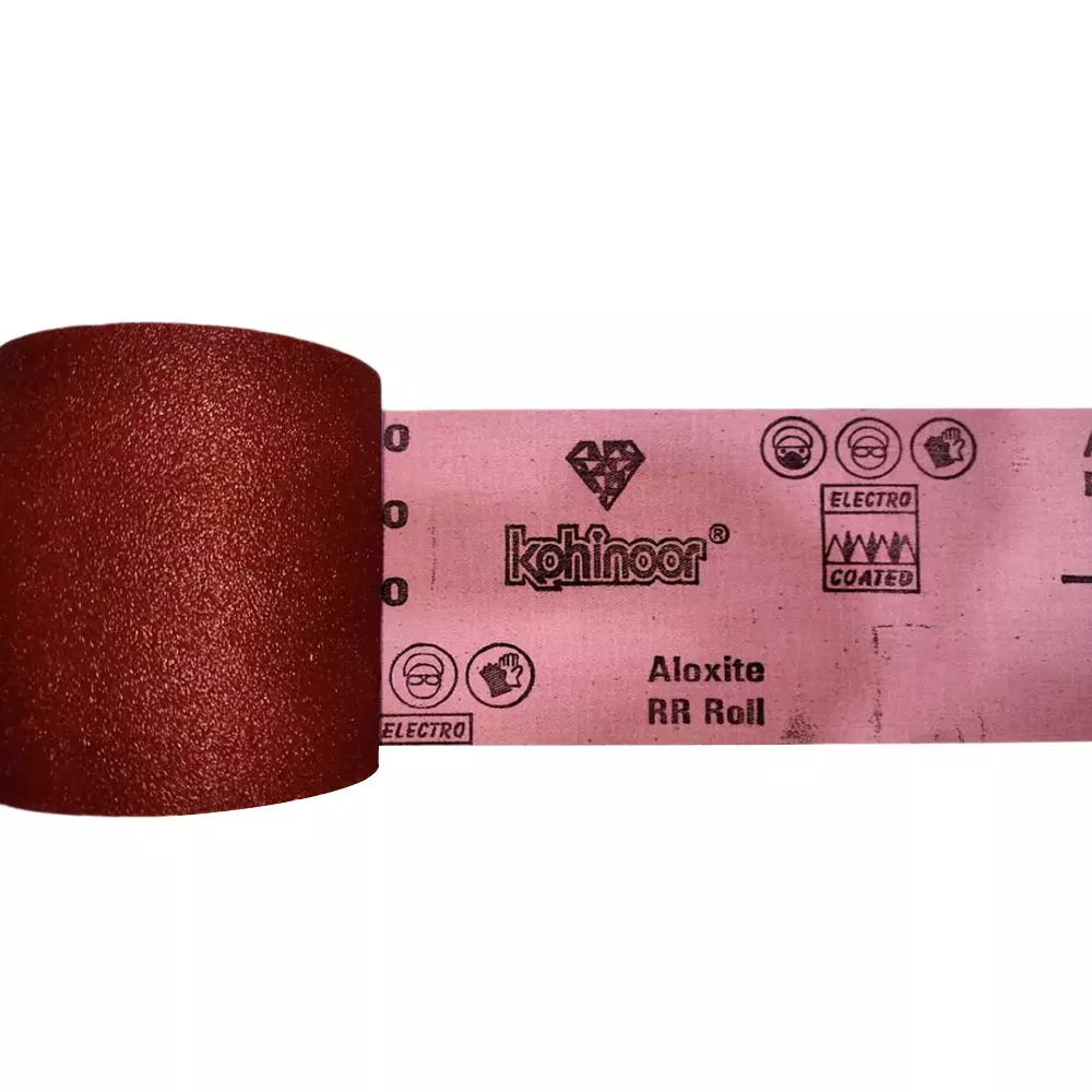 Kohinoor RR Abrasive Aloxite Regmaar Cloth Roll 80 Grit Size 50 m Premium X-Weight Cloth Aluminum Oxide