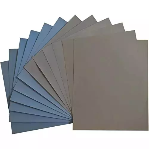 Oriental 228.6x279.4 mm (9x11 inch) 5000 & 7000 High Grit ‎Silicon Carbide Wet & Dry Assortment Sandpaper Sheet (Pack of 10)