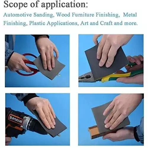 Oriental 2500, 3000 Grit Silicon Carbide Electro Coating Wet/Dry Waterproof Sand Paper 23 x 90 mm (Pack of 10 Pcs)