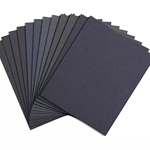 Sandcastle Sanding Paper Wet and Dry Black Color Waterproof 11 inch (280 mm) Length x 9 inch (230 mm) Width x 220 Grit for Wood, Walls, Ceramic Items (Pack of 15)