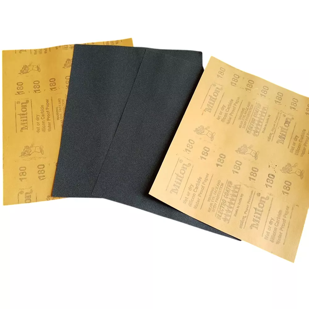 Milton Sand Paper Sheets Silicone Carbide 180 Grit Size 4 Inch (100 mm) Size Electro Coated Black for Industrial Use, (Pack of 50 m Roll)