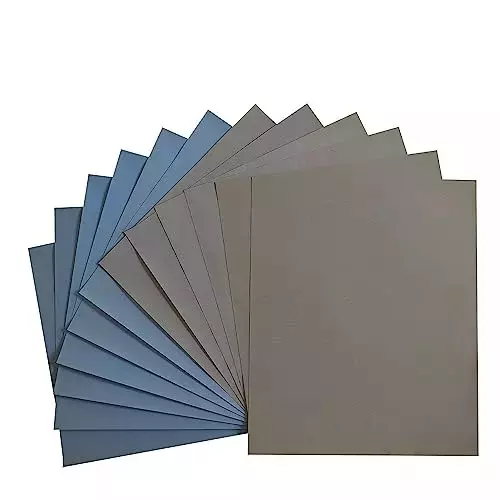 Oriental 228.6x279.4 mm (9x11 inch) 1200 Grit Silicon Carbide Wet & Dry Sandpaper Sheet (Pack of 20)