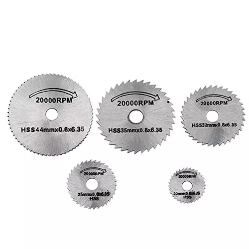 Tools Shop 6 Pcs HSS Circular Wood Cutting Saw Blades with Mandrel Tools for Rotary Drill