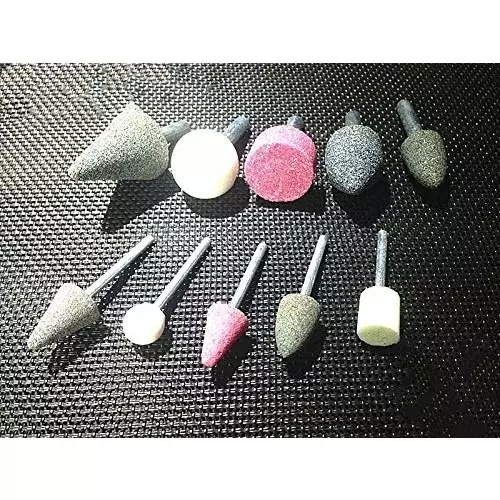 ATOZSHOP11 Mounted Stone Point Abrasive Grinding Wheels Bit Set 120 Grit for Dremel Rotary (Set of 10)