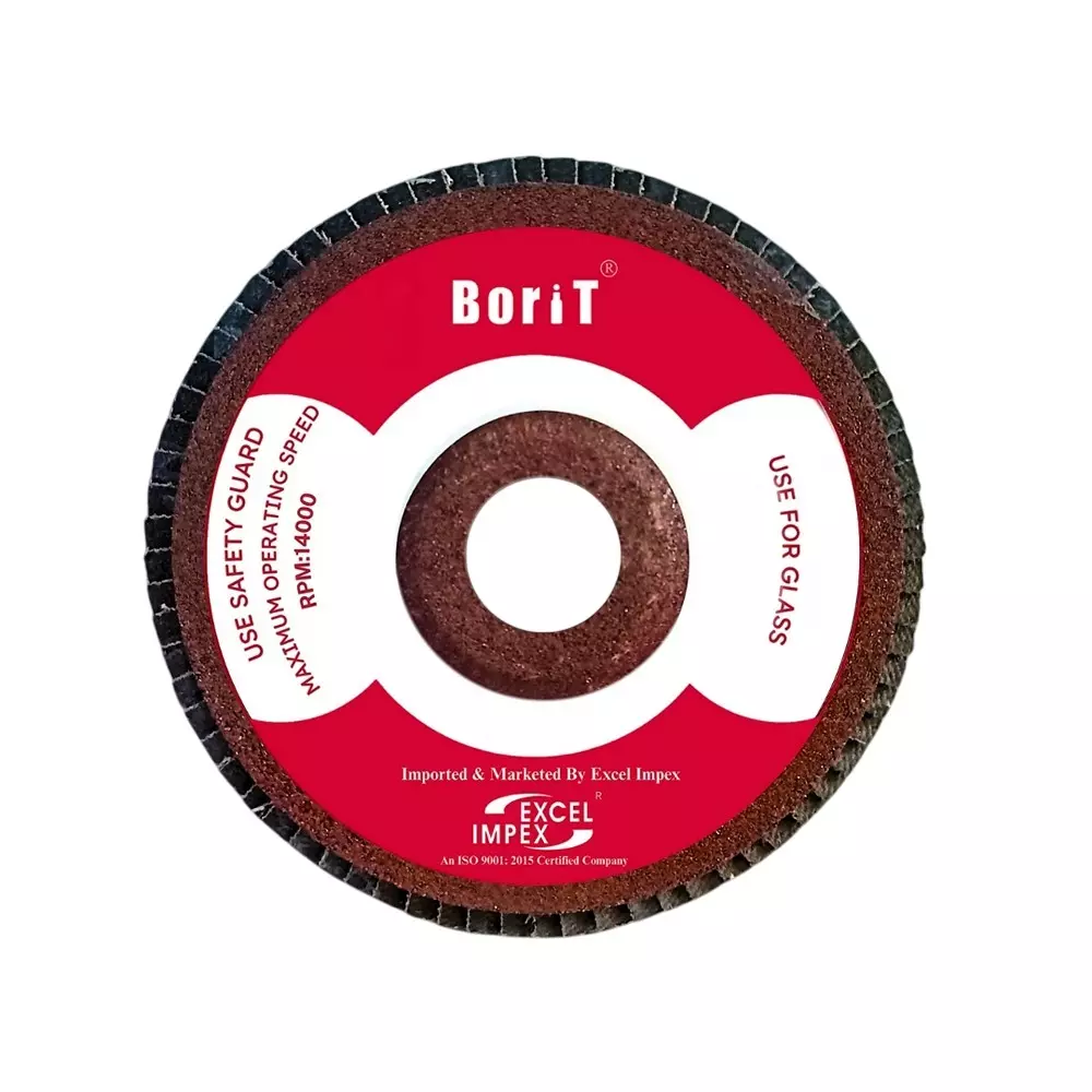 Borit Flap Wheel For Glass Stone Back Up 80 Grit 16 mm (0.62 inch) Bore Size