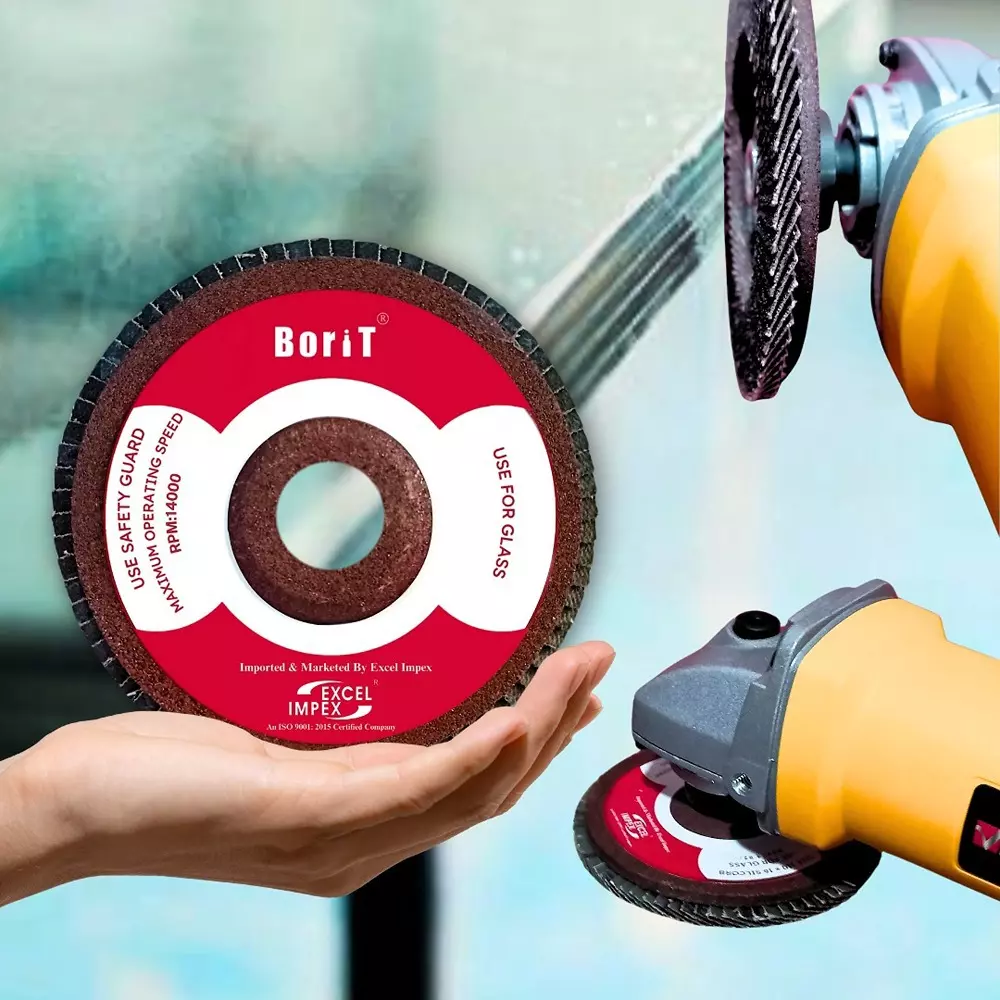 Borit Flap Wheel For Glass Stone Back Up 80 Grit 16 mm (0.62 inch) Bore Size