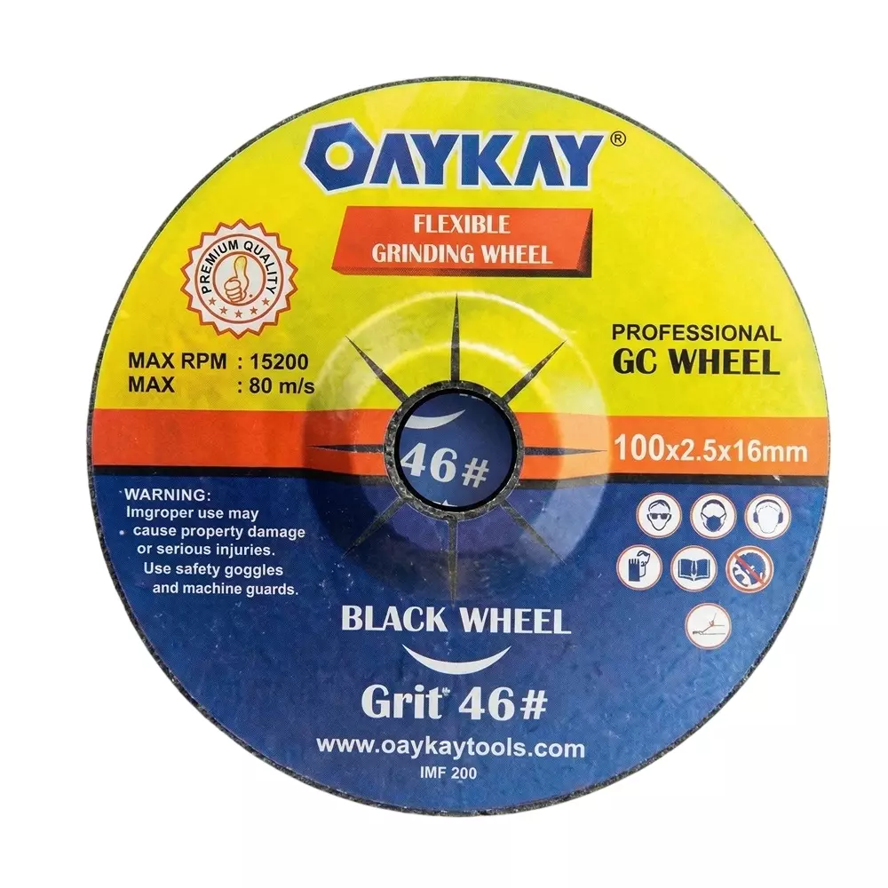 OAYKAY GC Grinding Wheel 4 inch (100 mm) Diameter, 46 Grit and Silicon Carbide Material, Black Color for Stone Moulding, 5014.26 (Pack of 30)