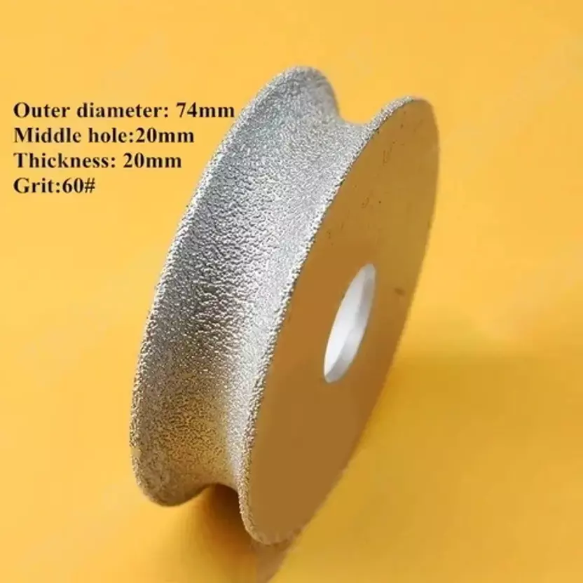 NEWHANDTOOLS Brazed Diamond Grinding Wheel Diameter 74 mm, Thickness 20 mm for Grinding Marble, Granite