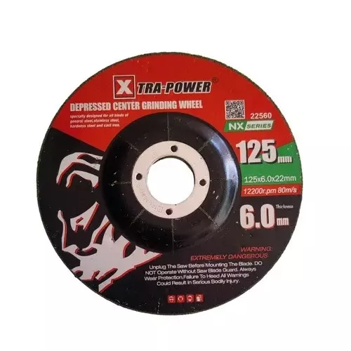 Xtra Power Grinding Wheel 5 inch (125 mm) Diameter Made of Aluminium Oxide for Metal Cutting (Pack of 1)