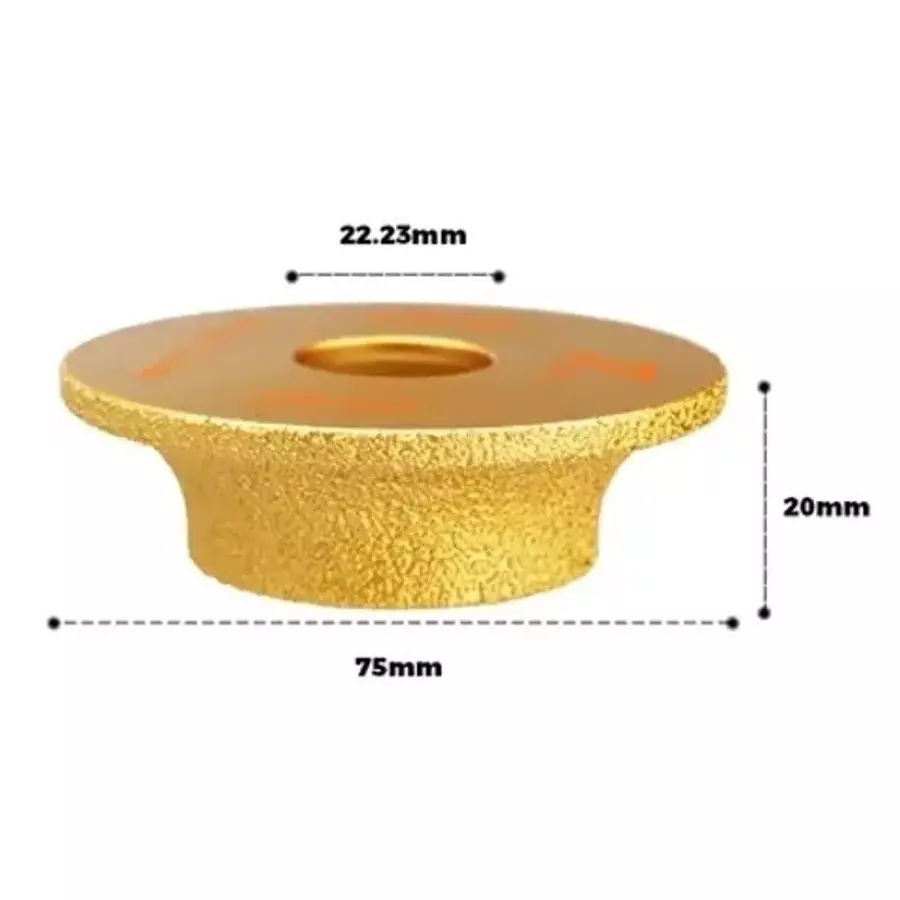 NEWHANDTOOLS Half Cut Molding Wheel Lever Tool Diameter 75 mm, Thickness 20 mm for Grinding Marble, Granite