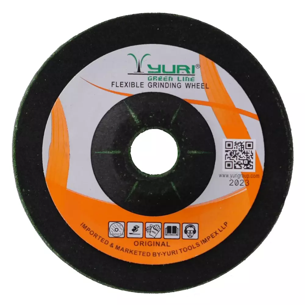 YURI Greenline Flexible Grinding Wheel Green 60 Grit 120 mm Dia and 3 mm Thickness, WA60