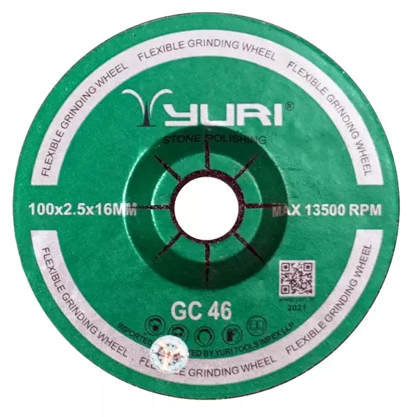 Yuri Gold Grinding Wheel Aluminium Oxide 4 Inch (100 mm) Diameter x 16 mm Bore Size x 2.5 mm Thickness and GC 46 Grit (Pack of 5)