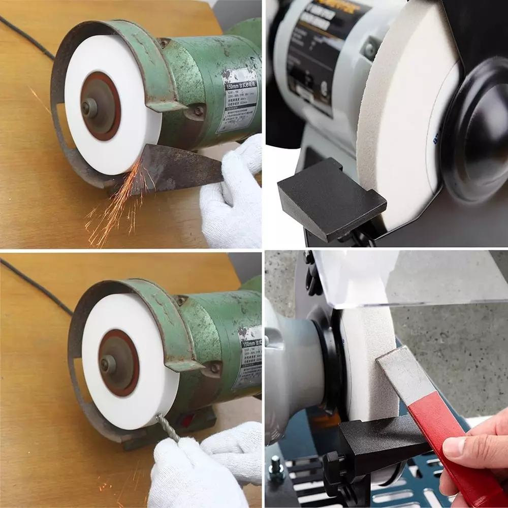 MECRAAF Bench Grinding Wheel Aluminum Oxide 150 mm (6 inch) Diameter 31.75 mm (1.25 inch) Bore Size 60 Grit, White