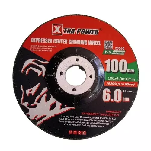 Xtra Power Grinding Wheel 4 inch (100 mm) Diameter Made of Aluminium Oxide for Metal Cutting (Pack of 1)