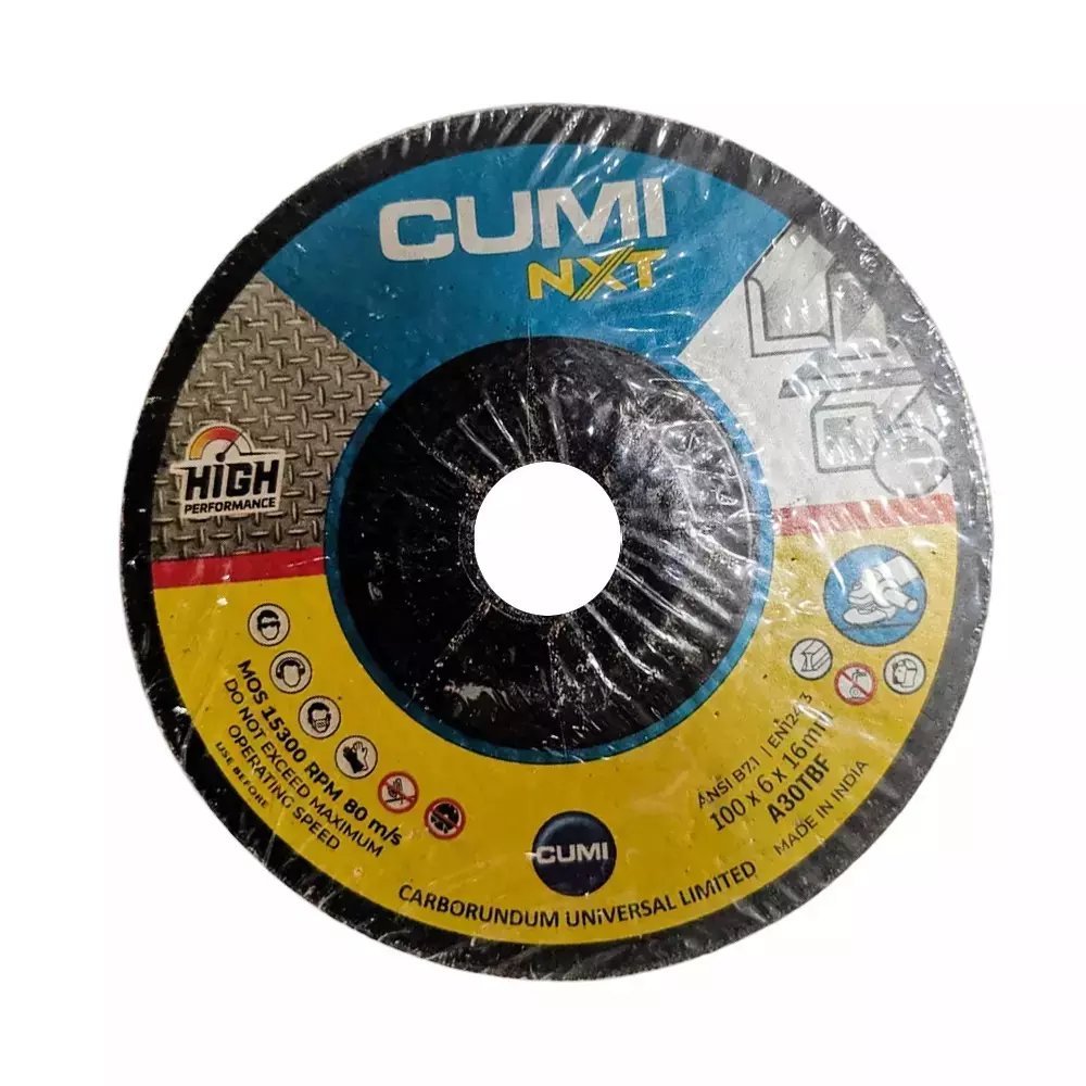 CUMI 4 Inch Dia, 6 mm Thickness Nxt Depressed Centre Wheel (Pack of 50)