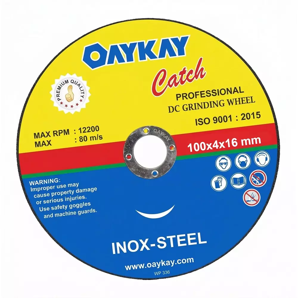 OAYKAY DC Grinding Wheel 4 inch (100 mm) Diameter and Aluminium Oxide Material, Black Color for Cutting Metals, 5011.05 (Pack of 25)