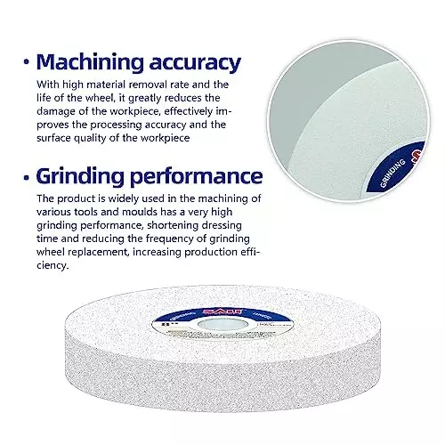 MECRAAF Bench Grinding Wheel Aluminum Oxide 150 mm Dia. and 60 Grit White, 6X20 WA