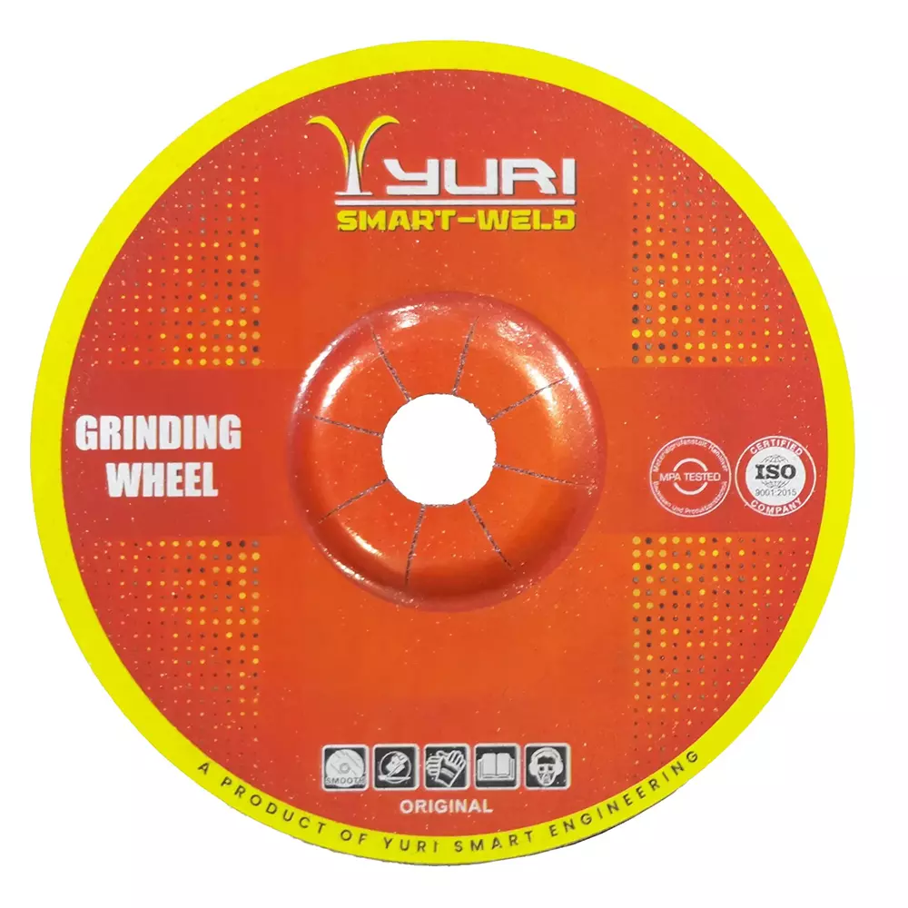 YURI Smart Weld DC Grinding Wheel Red 100 mm Dia and 6 mm Thickness, A24 R