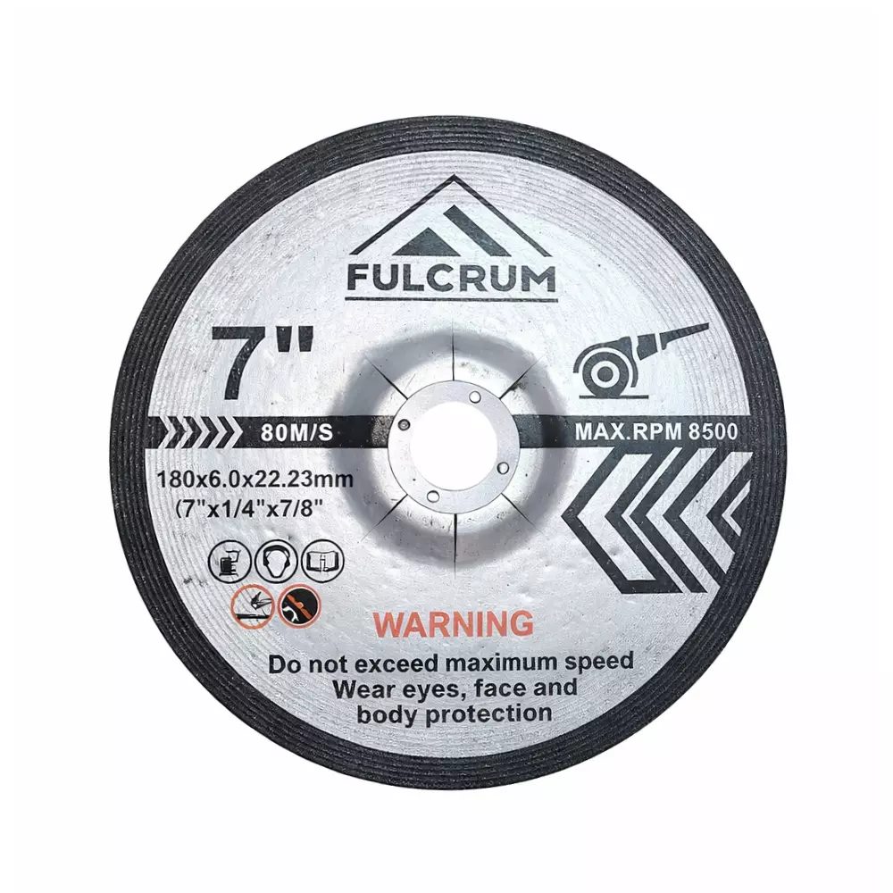 Fulcrum Depressed Center Wheel 17.78 cm (7 Inch) Dia x 6 mm Thickness for Grinding, IBDCD76 (Pack of 10)