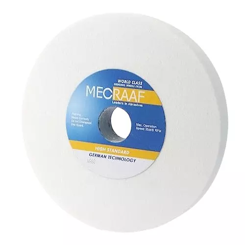MECRAAF Bench Grinding Wheel Aluminum Oxide 200 mm Dia. and 60 Grit White, 8 WA