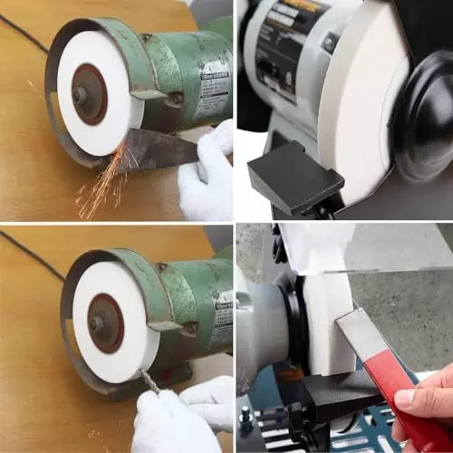 MECRAAF Bench Grinding Wheel Aluminum Oxide 200 mm Dia. and 60 Grit White, 8 WA