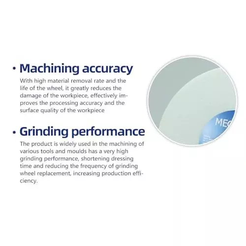MECRAAF Bench Grinding Wheel Aluminum Oxide 200 mm Dia. and 60 Grit White, 8 WA
