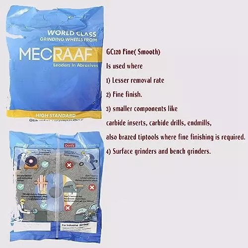 MECRAAF Bench Grinding Wheel Green Silicon 150 mm Dia. and 120 Grit Green, 6 GC120