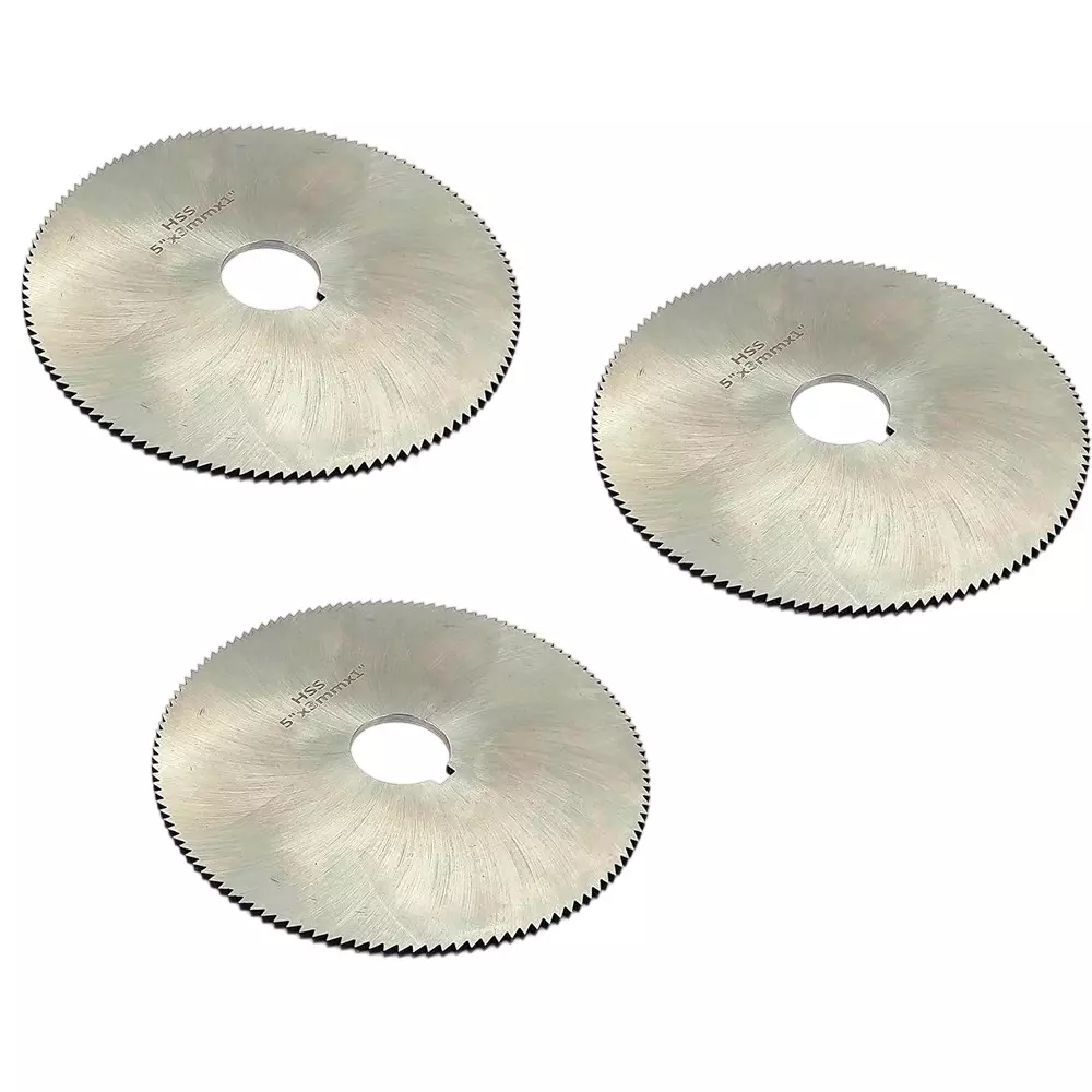 Assorts Keyway Hole Slitting Saw Cutting Blade High Speed Steel 125 TPI 125 mm OD 3 mm Thickness (Pack of 3)