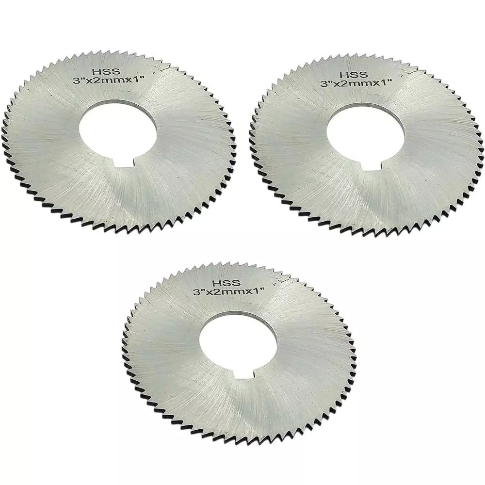 Assorts Keyway Hole Slitting Saw Cutting Blade High Speed Steel 72 TPI 75 mm OD 2 mm Thickness (Pack of 3)