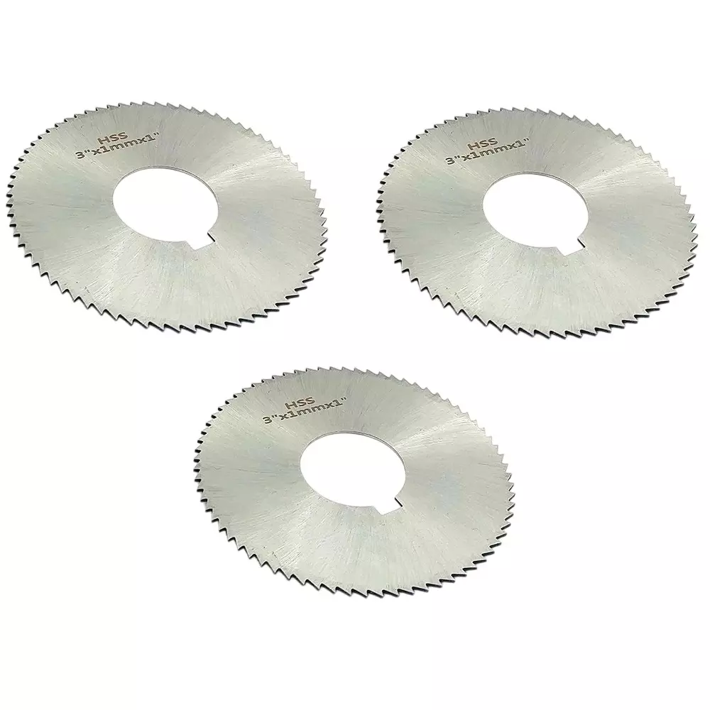 Assorts Keyway Hole Slitting Saw Cutting Blade High Speed Steel 72 TPI 75 mm OD 1 mm Thickness (Pack of 3)
